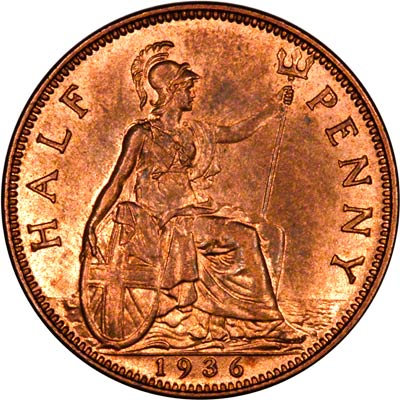 Reverse of 1936 Half Penny
