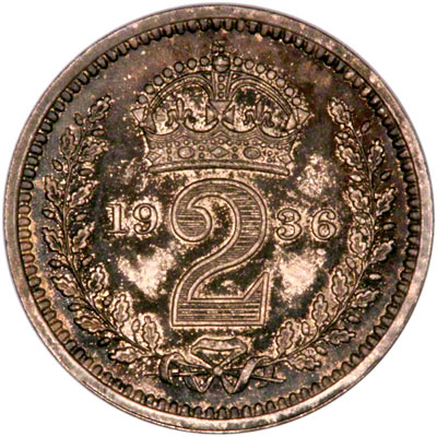 Reverse of 1936 Maundy Twopence