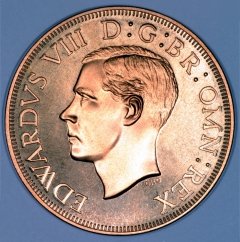 Obverse of 1936 Pattern Crown in Copper
