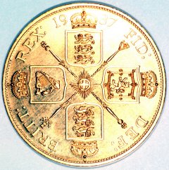 Reverse of 1937 Pattern Double Florin in Gold