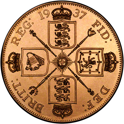 Reverse of 1937 Pattern Double Florin in Gold