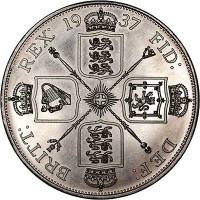 Reverse of 1937 Pattern Double Florin in Silver