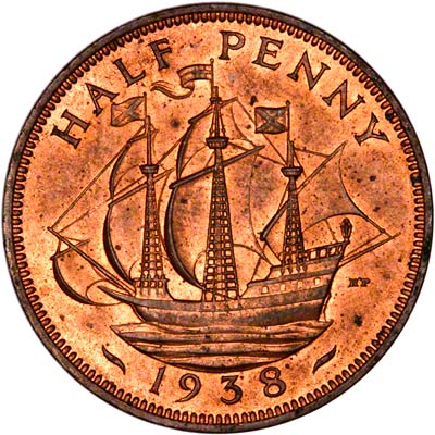 Reverse of 1938 Half Penny
