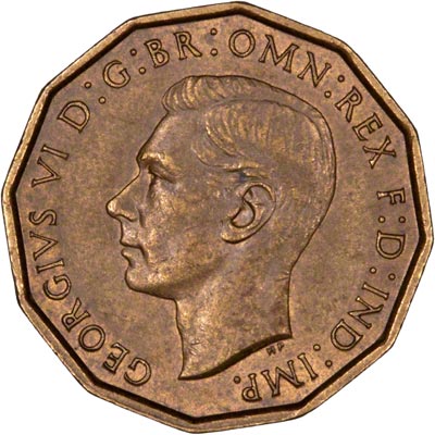 Obverse of 1938 Brass Threepence
