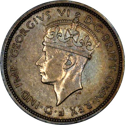 Obverse of 1941 British West Africa Tenth of One Penny