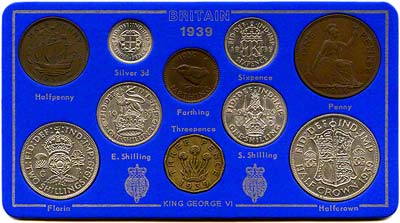 Reverse of 1939 Average Plus Coin Set
