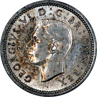 Obverse of 1945 Sixpence