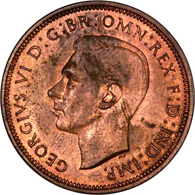 Obverse of 1940 Half Penny