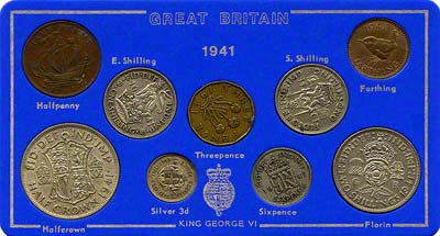 Obverse of 1941 Selected Coin Set in Presentation Card