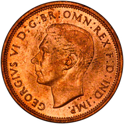 Obverse of 1942 Half Penny
