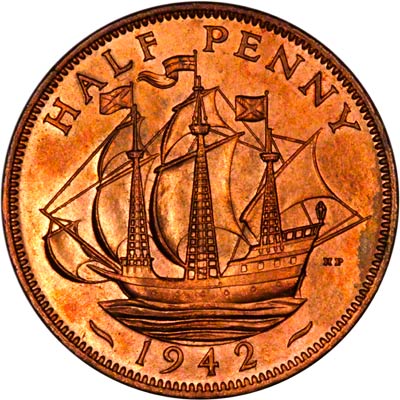 Reverse of 1942 Half Penny