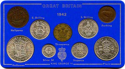 Obverse of 1942 Coin Set in Presentation Card