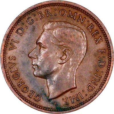 Obverse of 1943 Half Penny