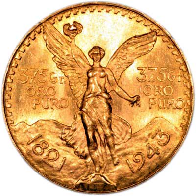 1943 Mexico 50 Pesos Gold Coin