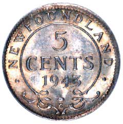 1943 Newfoundland 5 Cents