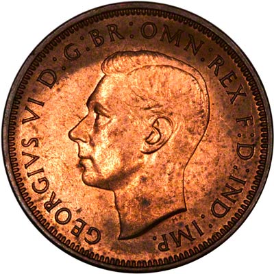 Obverse of 1944 Half Penny