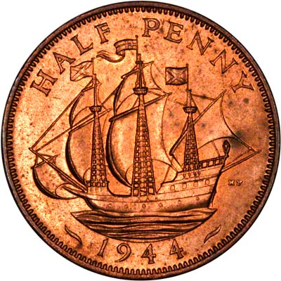 Reverse of 1944 Half Penny