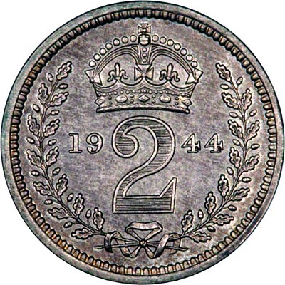 Reverse of 1944 Maundy Twopence
