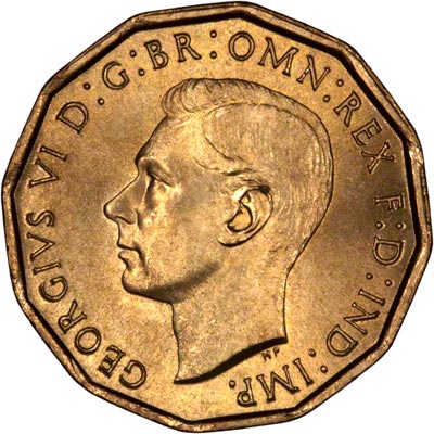 Obverse of 1944 Brass Threepence