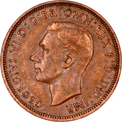 Obverse of 1945 Half Penny