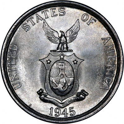 Reverse of 1945 Philippines 50 Cents