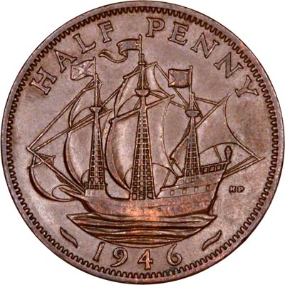 Reverse of 1946 Half Penny