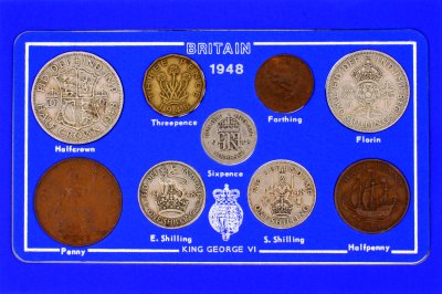 1948 British Coin Set in Display Card