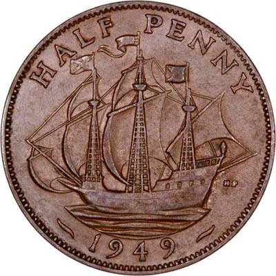 Reverse of 1949 Half Penny