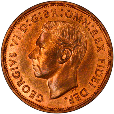 Obverse of 1950 Half Penny