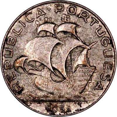 Reverse of Portuguese 1951 Silver Escudos