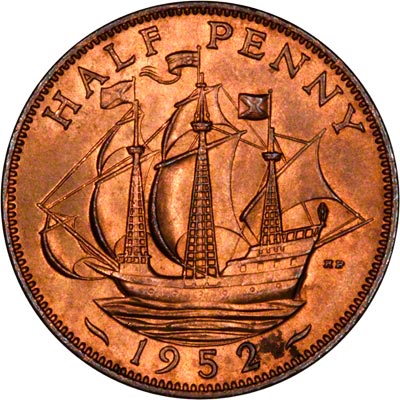Reverse of 1952 Half Penny