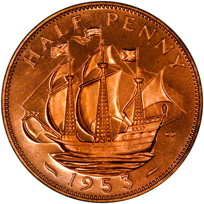 Reverse of 1953 Half Penny