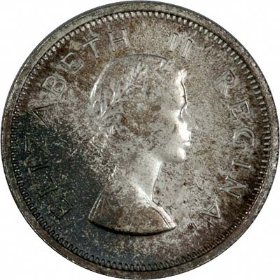 Obverse of 1953 Sixpence