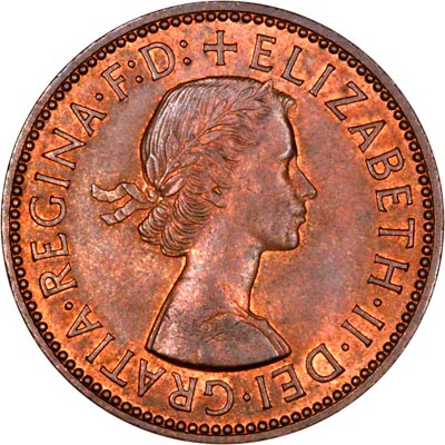 Obverse of 1954 Half Penny