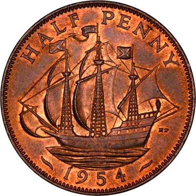 Reverse of 1954 Half Penny