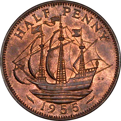 Reverse of 1955 Half Penny