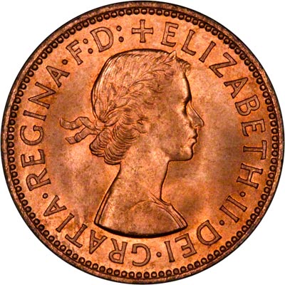 Obverse of 1956 Half Penny