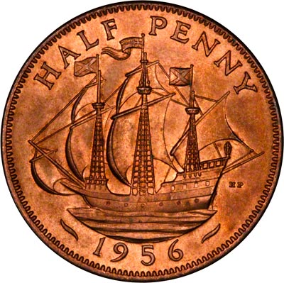 Reverse of 1956 Half Penny