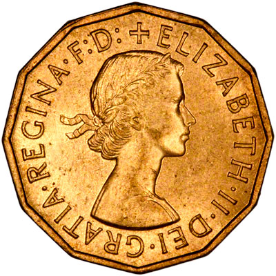 Obverse of 1957 Brass Threepence