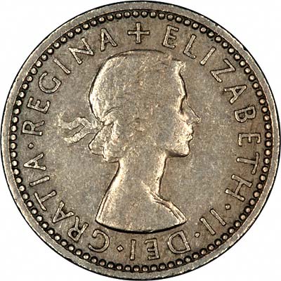 Obverse of 1958 Sixpence
