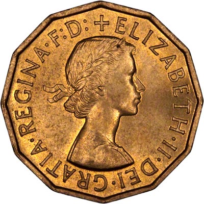 Obverse of 1959 Brass Threepence