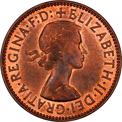 Obverse of 1960 Half Penny