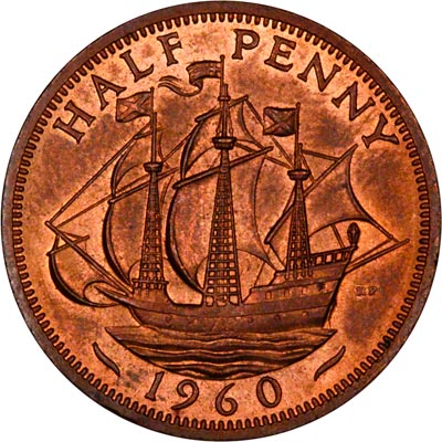 Reverse of 1960 Half Penny