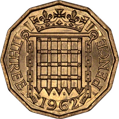 Reverse of 1962 Brass Threepence