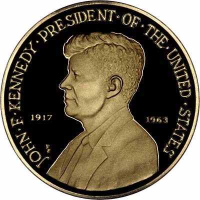 Obverse of 1963 Kennedy Gold Medallion