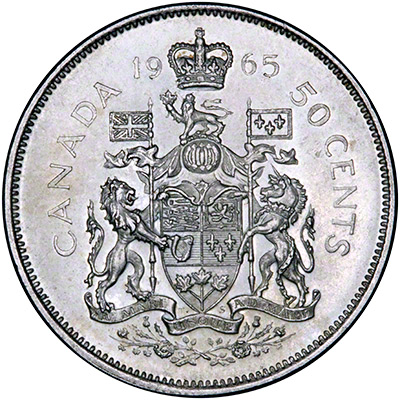 1965 Canada Silver 50 Cent Reverse