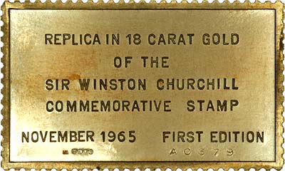 Reverse of 1965 Winston Gold Churchill Stamps