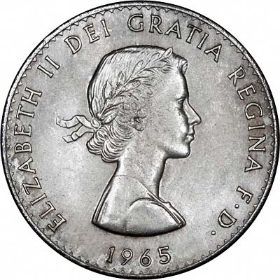 Obverse of the 1965 Churchill Crown