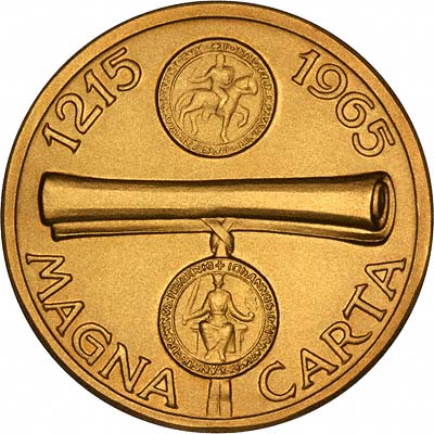 Obverse of 1965 Magna Carta Gold Medallion