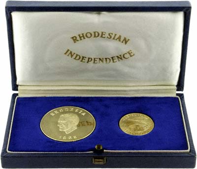 1965 Rhodesian Independence Anniversary Gold Medallion in Presentation Box